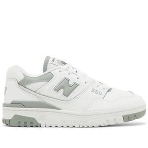 New Balance Womens 550 'White Juniper' Sneaker White Leather Green Accents 8.5